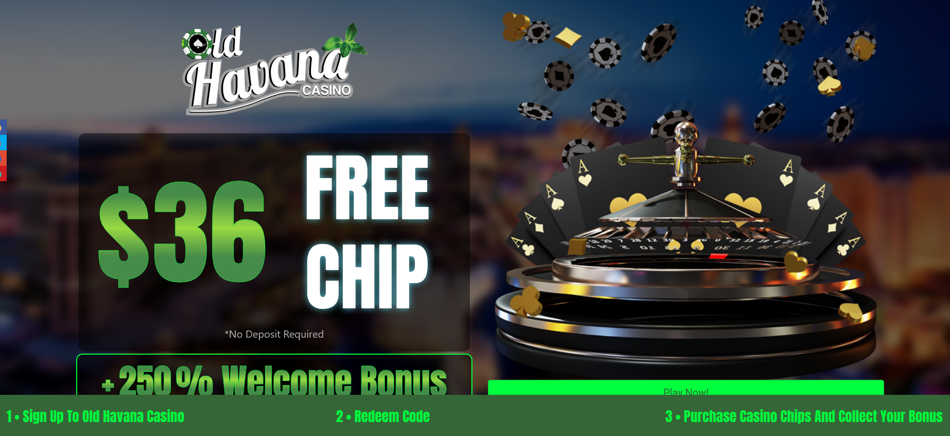 250%
                                WELCOME BONUS + $36 FREE CHIP