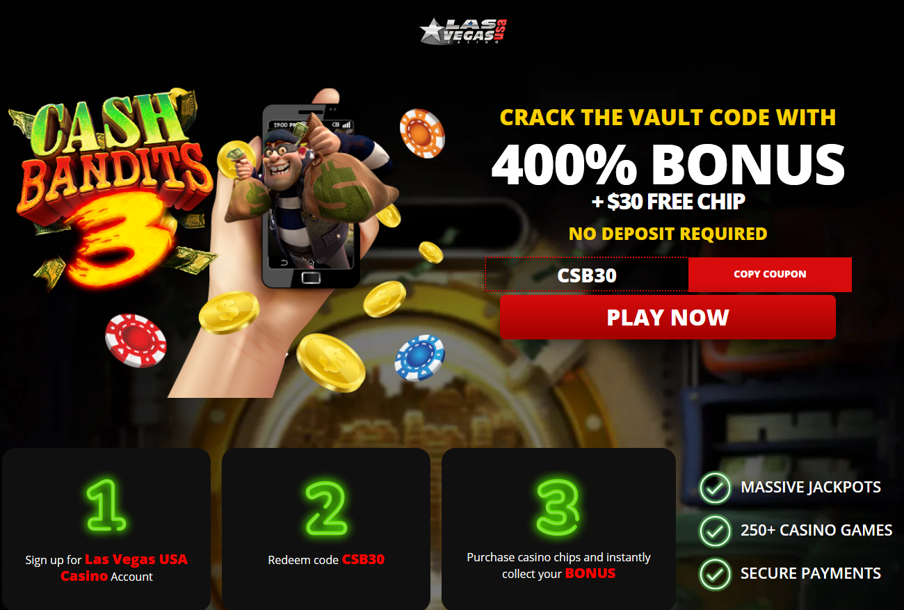 400% WELCOME BONUS + $30 FREE CHIP